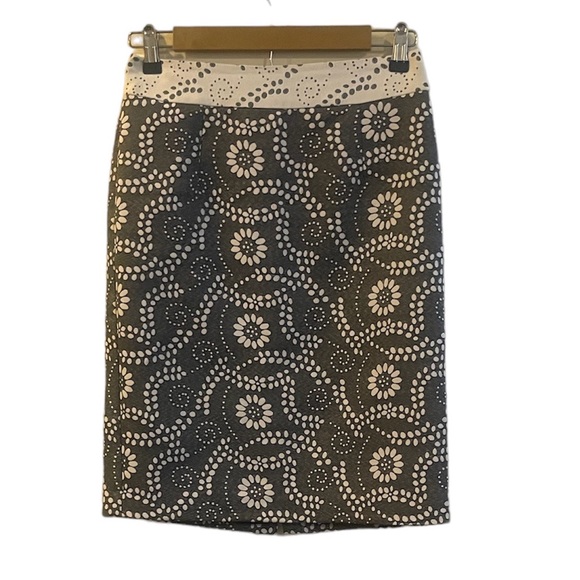 Banana Republic Paisley Jaquar Pencil Skirt Size 0 - Picture 1 of 11
